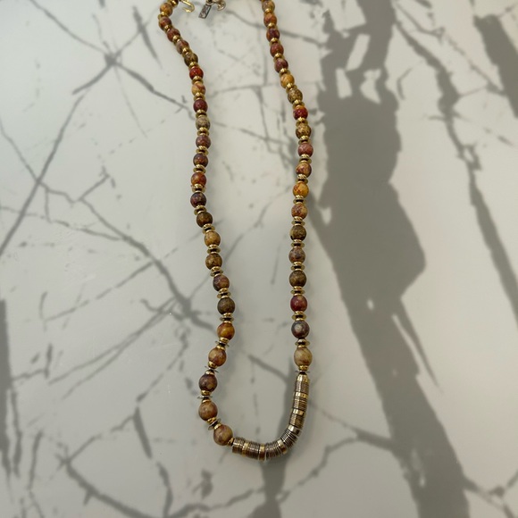 Yves St Laurent(YSL) 15” Long Beaded Necklace. Gold-Tones & Multicolored Stones - Picture 3 of 13